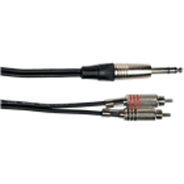 Yellow Cable K02ST-3 Cavo Segnale Stereo 2x RCA maschio/Jack TRS 3 m
