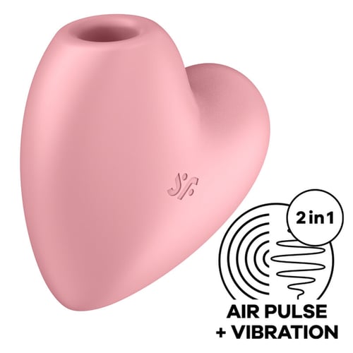 SATISFYER AIR PULSE SATISFYER - CUTIE HEART STIMOLATORE E VIBRATORE AIR PULSE ROSA