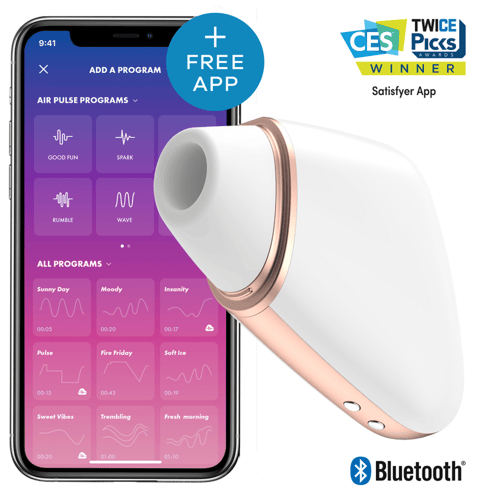 SATISFYER CONNECT SATISFYER - STIMOLATORE E VIBRATORE TRIANGOLO LOVE BIANCO