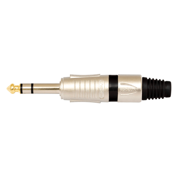 PROEL STAGE Connettore professionale jack stereo 6,3 mm  1/4. Colore: Argento con anello nero.
