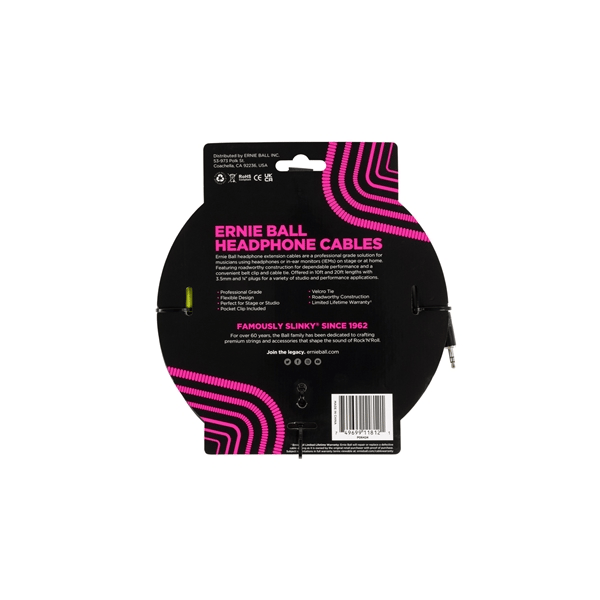 Ernie Ball 6424 Prolunga cuffie trs jack piccolo 3m