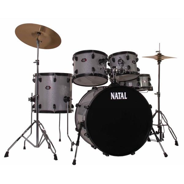 Natal DNA F22 5 pezzi White Sparkle - Black Hardware
