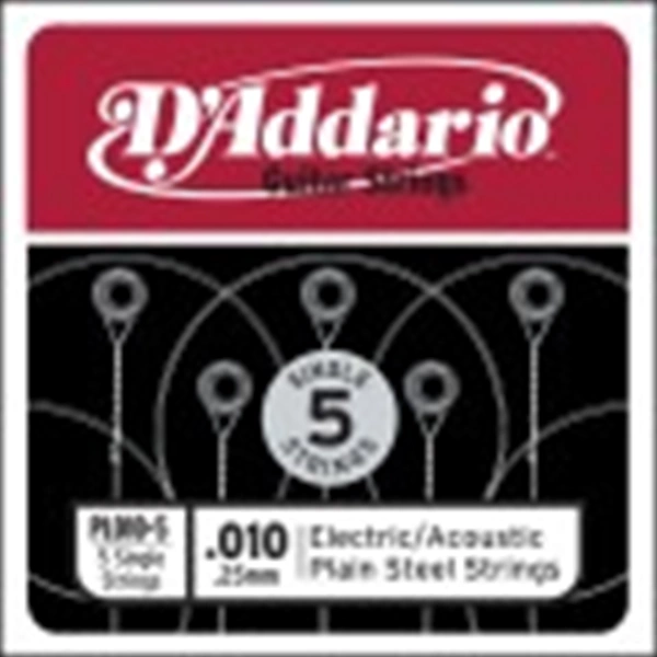 D'ADDARIO 5-string Plain Steel Guitar Single String, .0105