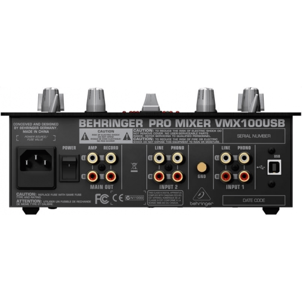 BEHRINGER VMX100USB PRO MIXER DJ 2 CANALI CON CONTABATTUTE + INGRESSO MICROFONO + INTERFACCIA AUDIO USB + SOFTWARE GRATUITO