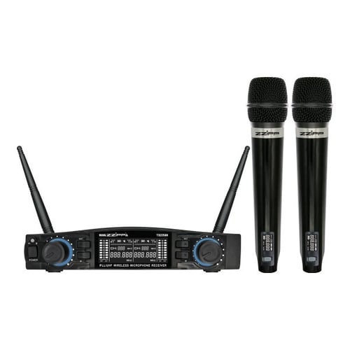 ZZIPP SET RADIOMICROFONO UHF 48 CANALI. 2 TRASMETTITORI A GELATO
