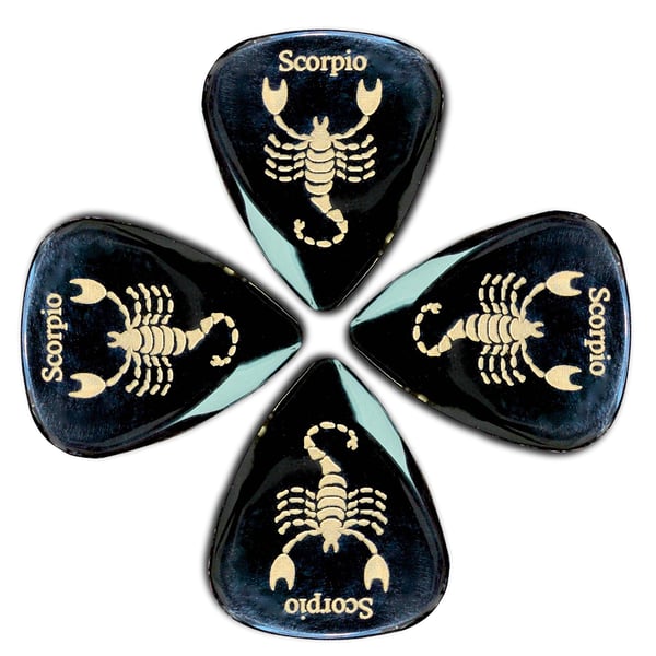 TIMBERTONES 4 Plettri con segno zodiacale "Scorpione". Modello ZDT-SC-4