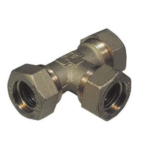 Raccordo a tee con 3 dadi  o-ring tiemme