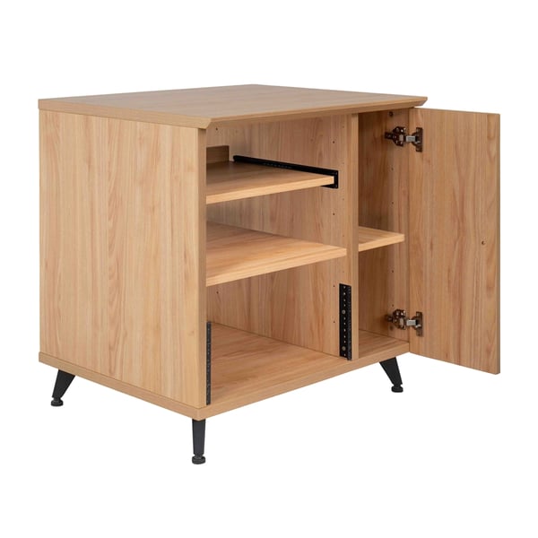 Gator Frameworks GFW-ELITESIDECAR-MPL Mobile rack sidecar cabinet in legno con finitura acero naturale opaca<br>