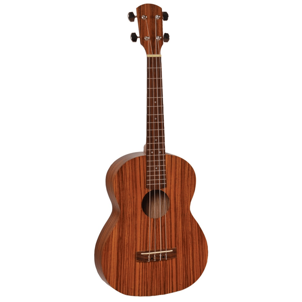 HORA UKULELE BARITONO TOP CORPO ZEBRANO MADE IN EUROPE TAVOLA FONDO FASCE ZEBRAWOOD TASTIERA IN PALISSANDRO