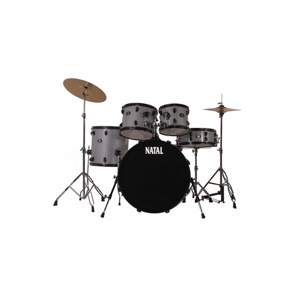 Natal DNA F22 5 pezzi White Sparkle - Black Hardware