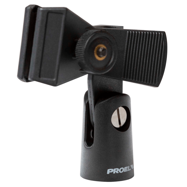 PROEL STAGE Supporto universale a pinza in ABS con vite bloccante per microfono (Ø min - max: 20 - 32 mm).