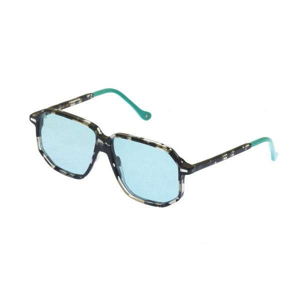 Kyme Eyewear Sebastien: oversized ultralite acetate aviator sunglasses. Color Tobacco/milky nude, Material Acetate cellulose, Size XL