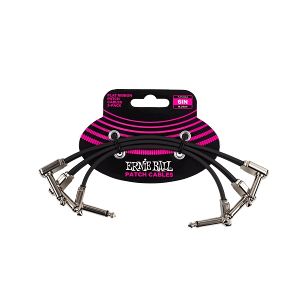 Ernie Ball 6221 Flat Ribbon Patch Cable 15,24 cm Pacco da 3