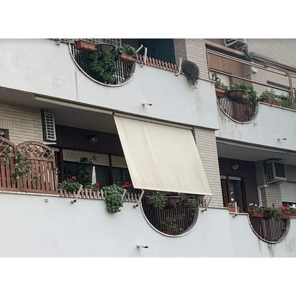 Tenda da sole a strisce per balcone da esterno con passanti e ganci Vari  Colori 