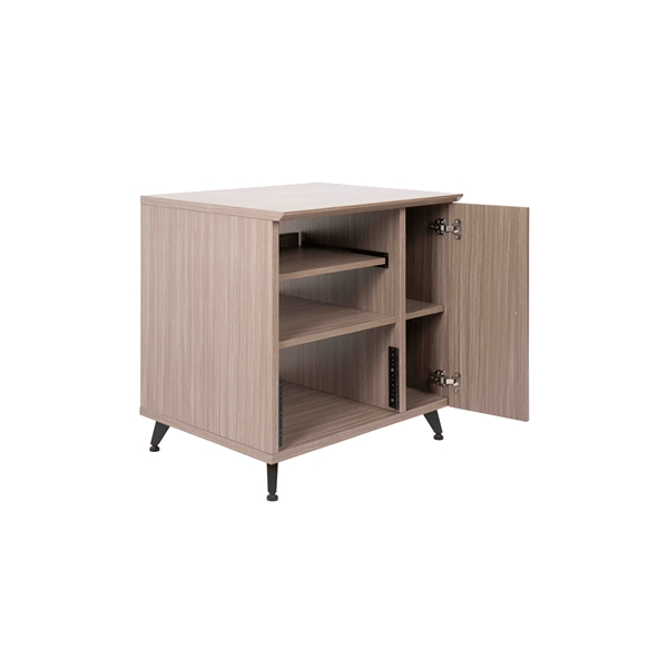 Gator Frameworks GFW-ELITESIDECAR-GRY Mobile rack sidecar cabinet in legno con finitura grigia<br>