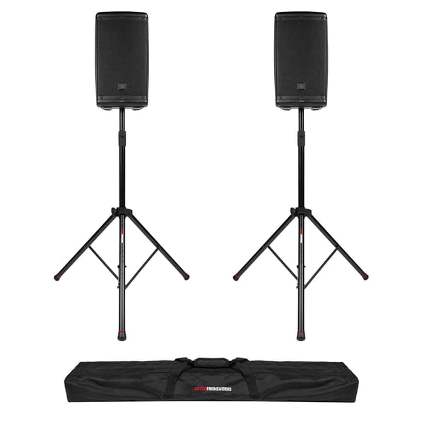 Gator Frameworks GFW-SPK-3000SET - Coppia di supporti per diffusori deluxe con borsa