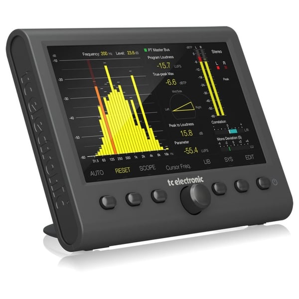 TC ELECTRONIC CLARITY M STEREO DESKTOP AUDIO METER MISURATORE DI LIVELLO STEREO DISPLAY HD 7"