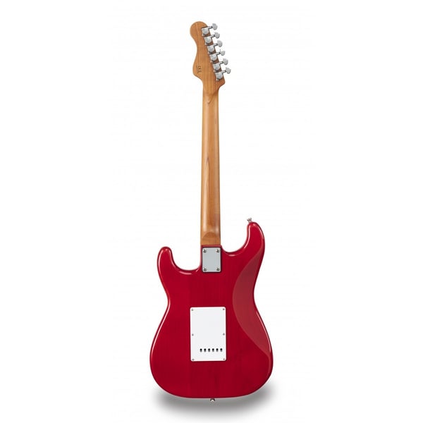 SOUNDSATION Chitarra elettrica double cutaway con 2 single coil + humbucker splittabile e meccaniche autobloccanti (equipaggiata Wilkinson, tastiera e manico in acero roasted, top fiammato). Modello RIDER-DELUXE-M RD