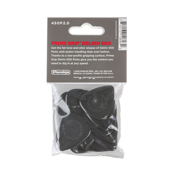 Dunlop 450P200 Prime Grip Delrin 500 2.0 mm Player's Pack/12