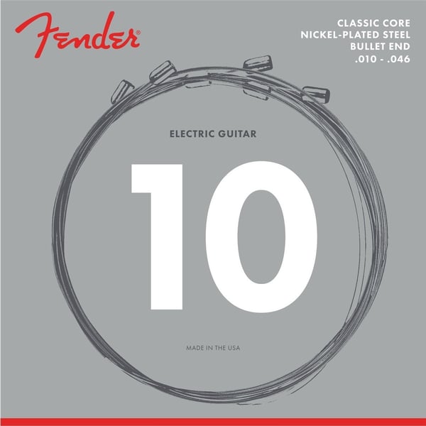 FENDER Set di Corde per Chitarra Elettrica Classic Core 3255L Acciaio Nichelato con con Bullet Ends (.010-.046)