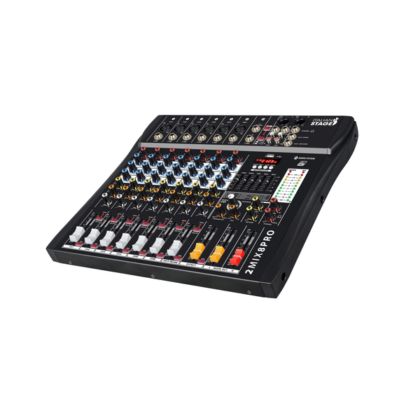ITALIAN STAGE Mixer Professionale Stereo a 8 Canali con DSP Effetti