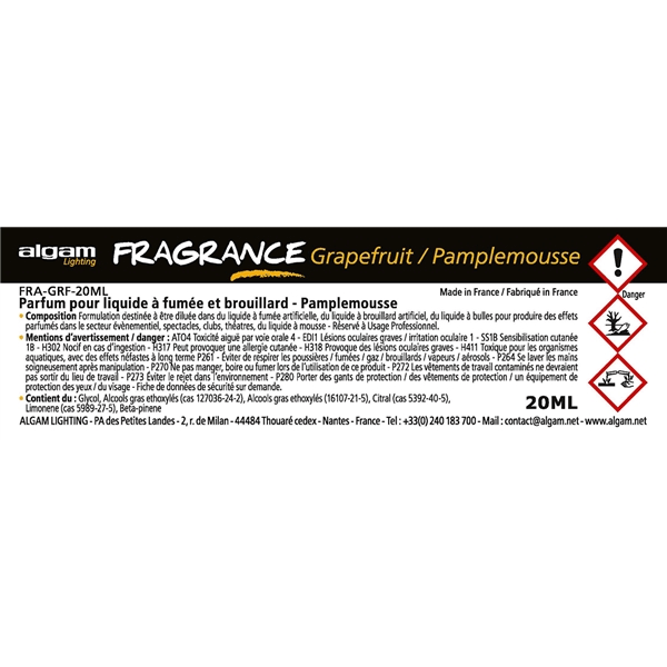 Algam Lighting FRA-GRF-20ML Profumo per Liquido del Fumo 20ml Pompelmo