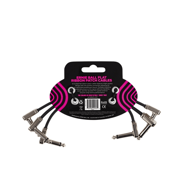 Ernie Ball 6221 Flat Ribbon Patch Cable 15,24 cm Pacco da 3