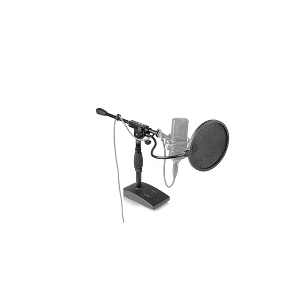 Gator Frameworks GFW-MIC-0821 Supporto microfonico per grancassa e amplificatore con braccio da 40,6 cm e base compatta<br>