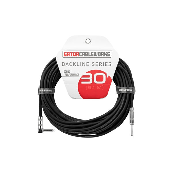 Gator Cableworks GCWB-INS-30RA Cavo strumento jack dritto/angolato 9 m Serie Backline