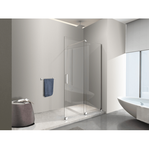Parete Doccia 8 Mm Walk In Scorrevole Reversibile Altezza 200 Cm.180 regolabile 176-180 cm