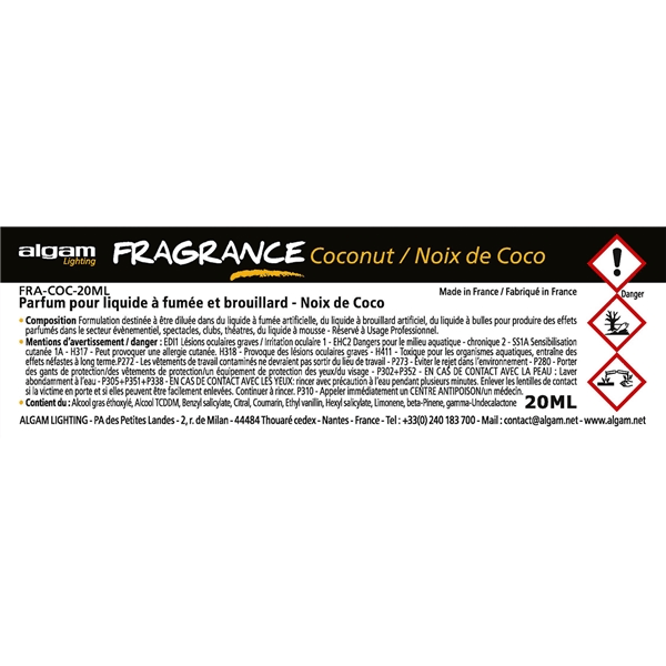Algam Lighting FRA-COC-20ML Profumo per Liquido del Fumo 20ml Noce di Cocco