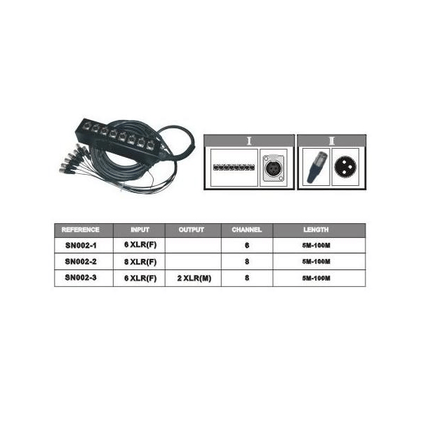 EXTREME SB8I10 STAGEBOX 8 IN 10 MT. STAGEBOX DA PALCO CON 8 INGRESSI XLR FEMMIN E 8 CONNETTORI XLR MASCHIO