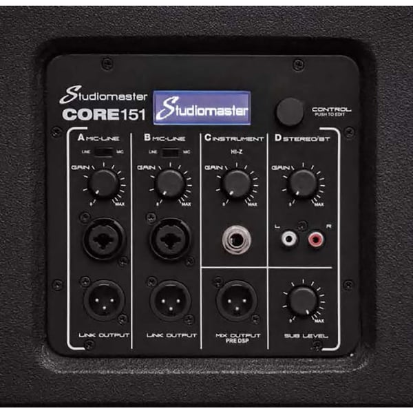 STUDIOMASTER Sistema ad Array Curvo con 3x 5" Full range, 9x 1" Dome Tweeter e Subwoofer Bass-Reflex Attivo da 12". Modello CORE121