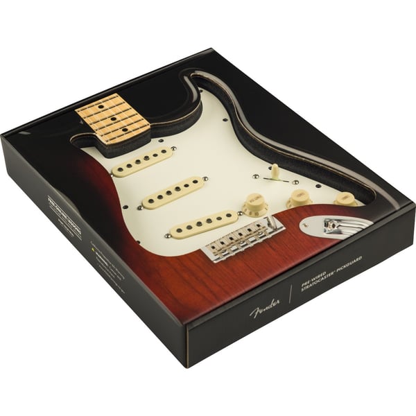 Fender Pre-Wired Strat Pickguard, Pure Vintage '65 w/RWRP Midde, Parchment 11 Hole PG
