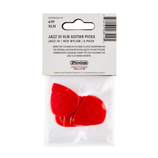 Dunlop 47PXLN Nylon Jazz III XL, Red Nylon