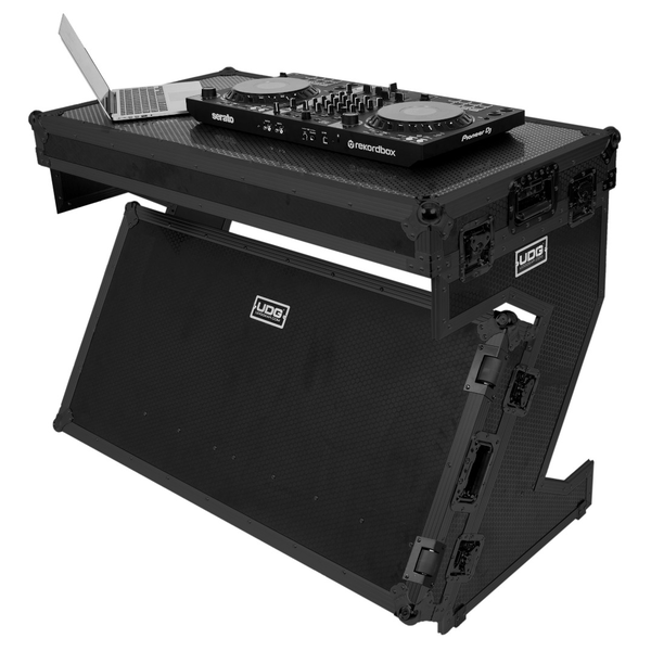 UDG U91072BL -ULTIMATE FLIGHT CASE PORTABLE Z-STYLE DJ TABLE BLACK PLUS (WHEELS)