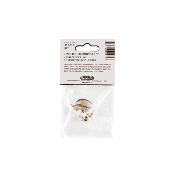 Dunlop 33P N/S 4FINGER & 1THUMB .015 - PLAYER'S PACK 5 PLETTRI