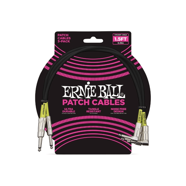 Ernie Ball 6076 Cavo Patch Black 46 cm 3 pz