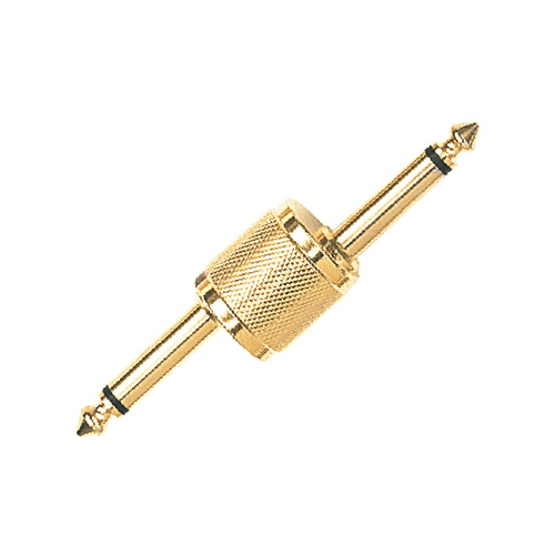PROEL STAGE Adattatore professionale in metallo con contatti dorati: spina jack mono Ø 6.3 mm -> spina jack mono Ø 6.3 mm.