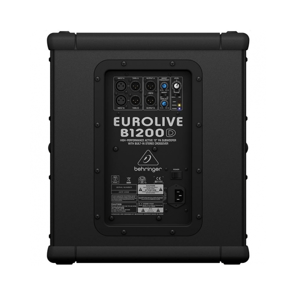 BEHRINGER B1200D-PRO EUROLIVE SUBWOOFER ATTIVO 500W WOOFER 12" CROSSOVER STEREO