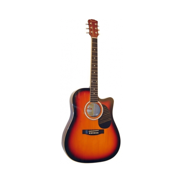 OLVEIRA AG300CTS CHITARRA ACUSTICA SPALLA MANCANTE CW 41" TOP FONDO E FASCE IN TIGLIO/TASTIERA E PONTE IN ACERO/MANICO IN CATALPA/MECCANICHE DIECAST CROMATE/COLORE GIALLO VINTAGE SUNBURST