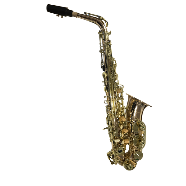 EXTREME JBAS-03 SAX ALTO DA STUDIO IN OTTONE FINITURA OTTONE ROSATO LACCATO CON CHIAVE DEL FA ACUTO + BOCCHINO + TRACOLLA E PANNO + CUSTODIA RIGIDA IN ABS CON STRAP E DOPPIE CERNIERE COLORE OTTONE ROSATO