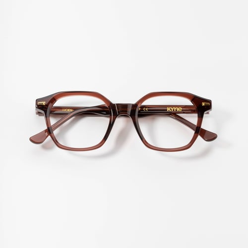 Kyme Eyewear Kyme Lucien Browne Sunglasses - Handmade Italian Geometric Eyewear.  Color Browne, Size Medium
