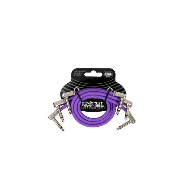 Ernie Ball 6453 Flex Patch Cable Purple 30cm 3pk