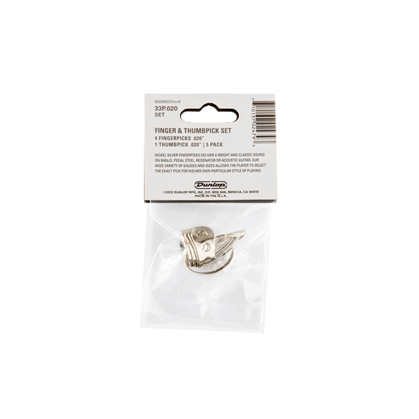 Dunlop 33P N/S 4FINGER & 1THUMB .020 - PLAYER'S PACK 5 PLETTRI