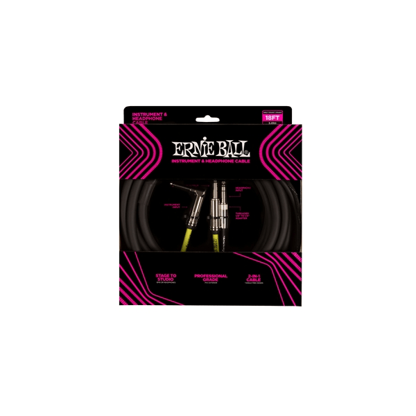 Ernie Ball 6411 Instrument and Headphone Cable