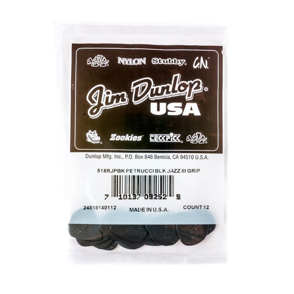 Dunlop 518RJPBK John Petrucci Primetone Jazz III Black, Bag/12