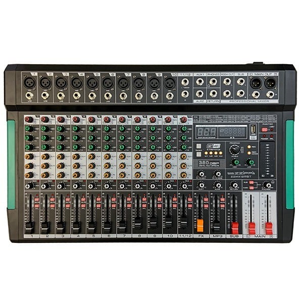 ZZIPP MIXER 12 CANALI CON LETTORE MP3 E BLUETHOOT E FUNZIONE REGISTRAZIONE