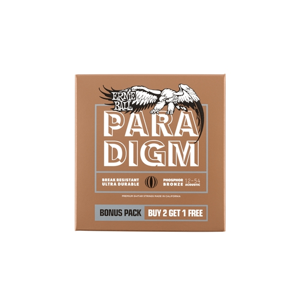 Ernie Ball 3316 Paradigm Medium Light Phosphor Bronze 12-54 Gauge 3 Pack