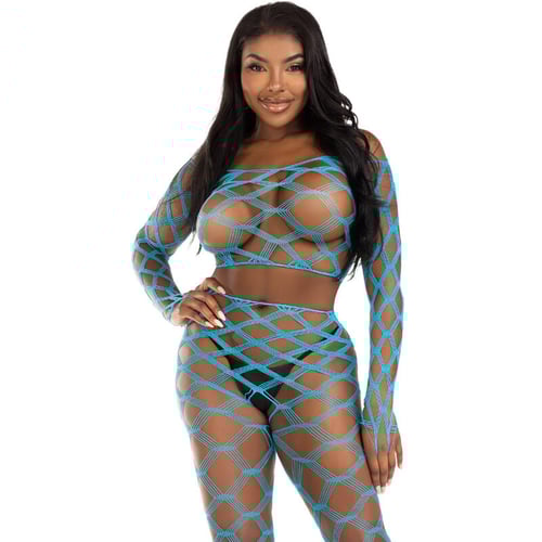 LEG AVENUE SETS LEG AVENUE - TOP E LEGGINS HARDCORE BLU